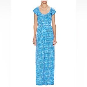 Rachel Pally Milla Maxi Dress - Sz XS 'Mineral' Blue Pattern Beautiful & NWT